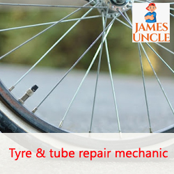 Tyre & tube repair mechanic Mr. Mohammad Sadab Alam in Rampurhat